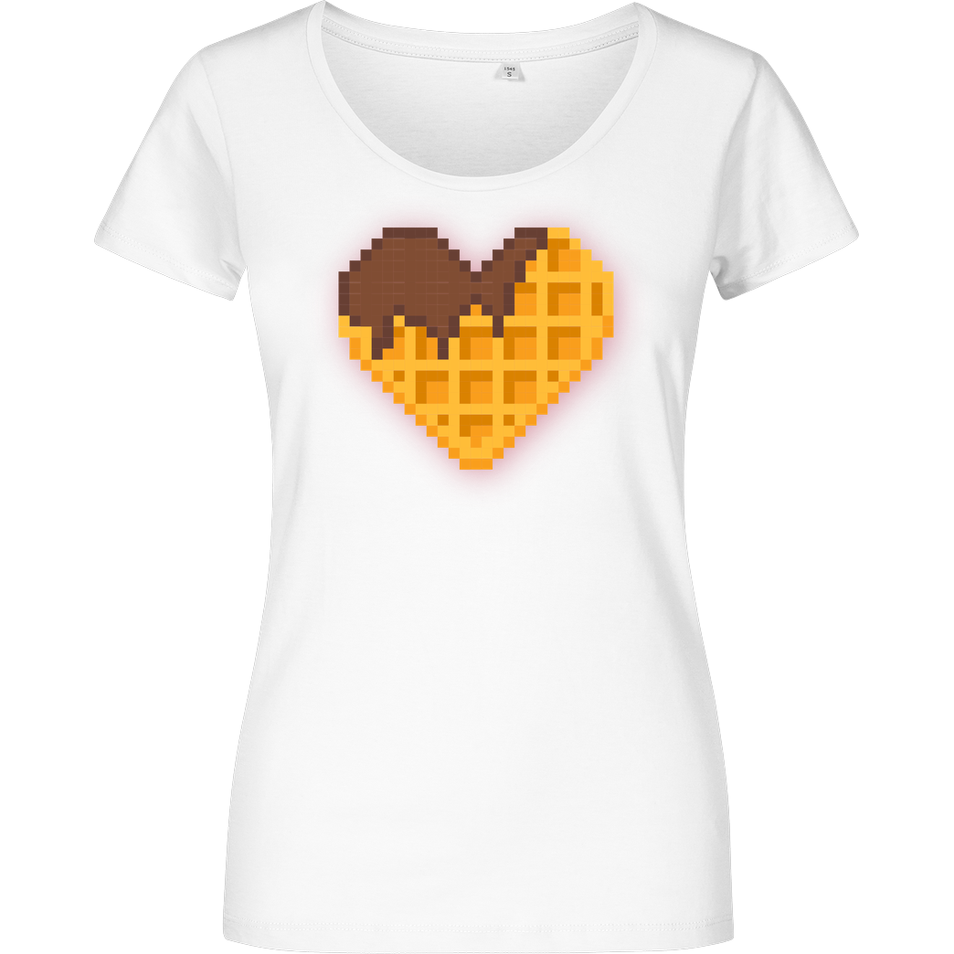 Jonz Waffle Heart Pixel T-Shirt Girlshirt weiss