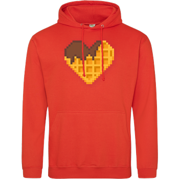 Waffle Heart Pixel JH Hoodie - Orange