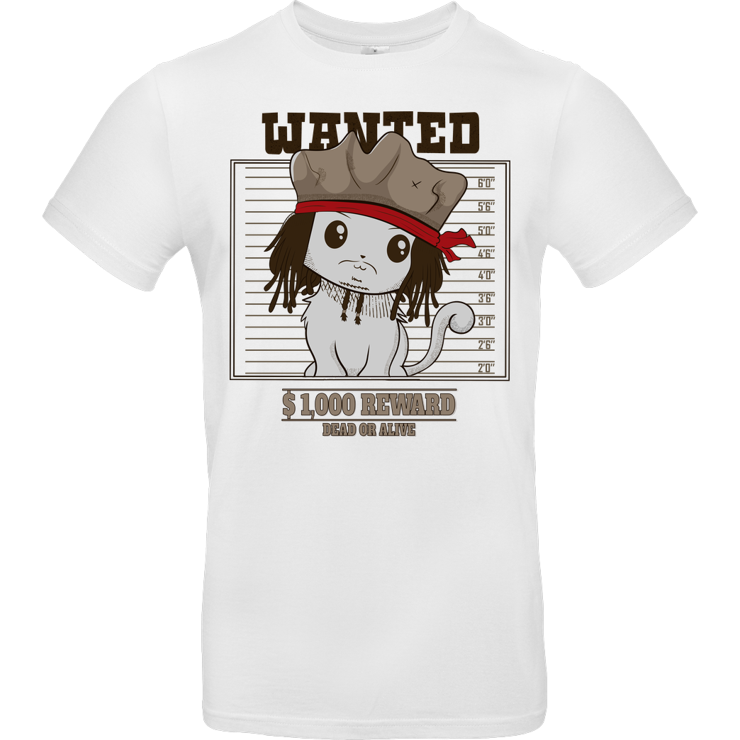Leepianti Wanted Cat T-Shirt B&C EXACT 190 -  White