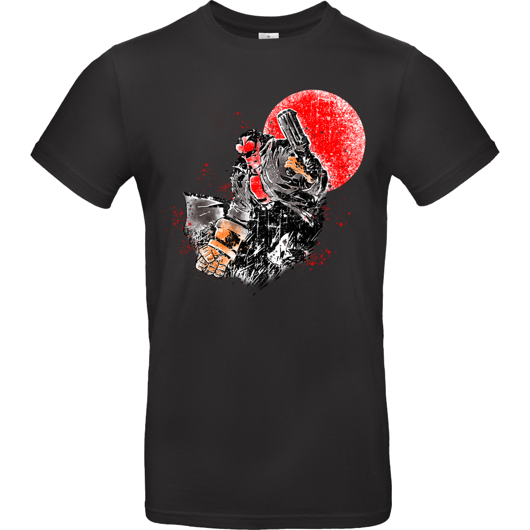 Luma_Colors Watercolor Hellboy T-Shirt B&C EXACT 190 - Black