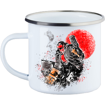 Watercolor Hellboy Enamel Mug