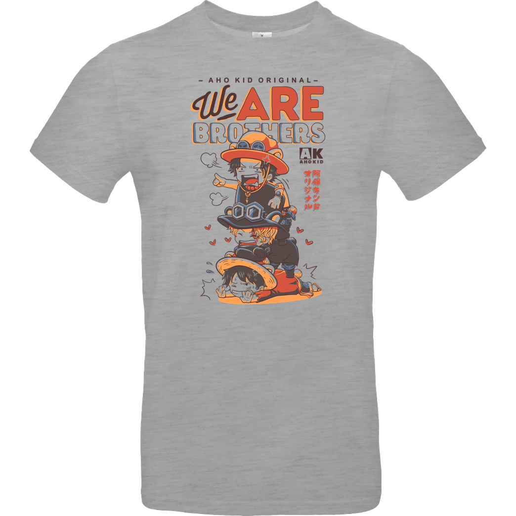 Aho Kid We are Brothers T-Shirt B&C EXACT 190 - heather grey