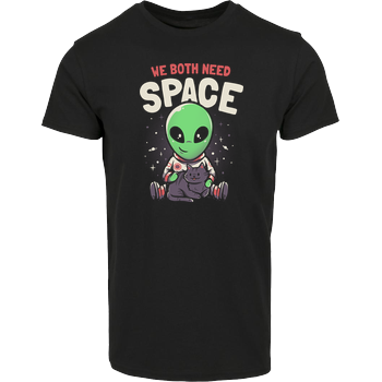 We Both Need Space House Brand T-Shirt - Black