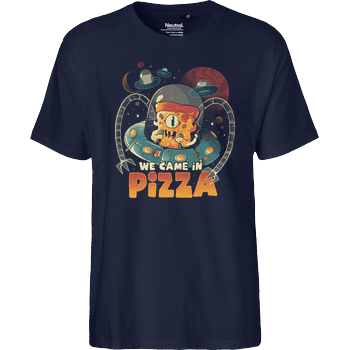 We Came in Pizza Fairtrade T-Shirt - navy
