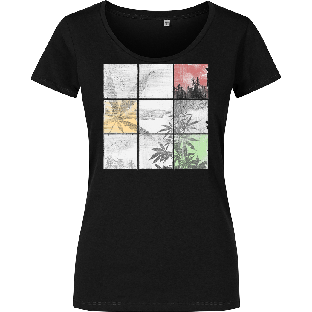 Forestore Weed Colors T-Shirt Girlshirt schwarz