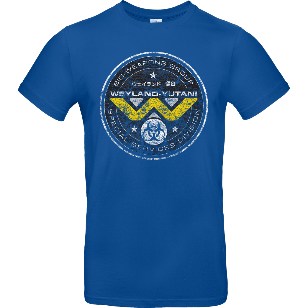 Mindsparkcreative Weyland - Yutani Bio Weapons T-Shirt B&C EXACT 190 - Royal Blue