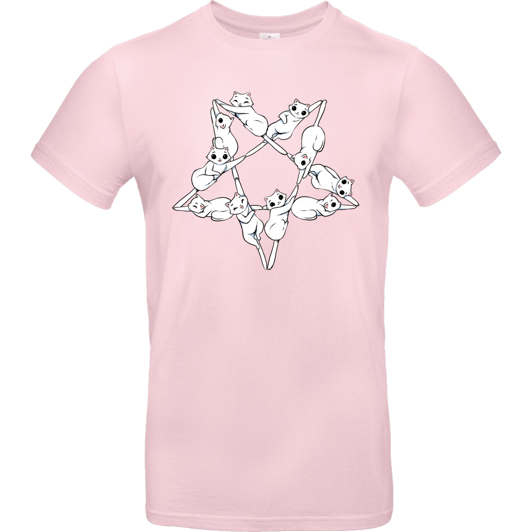 Tobefonseca Where Cats go at Night T-Shirt B&C EXACT 190 - Light Pink