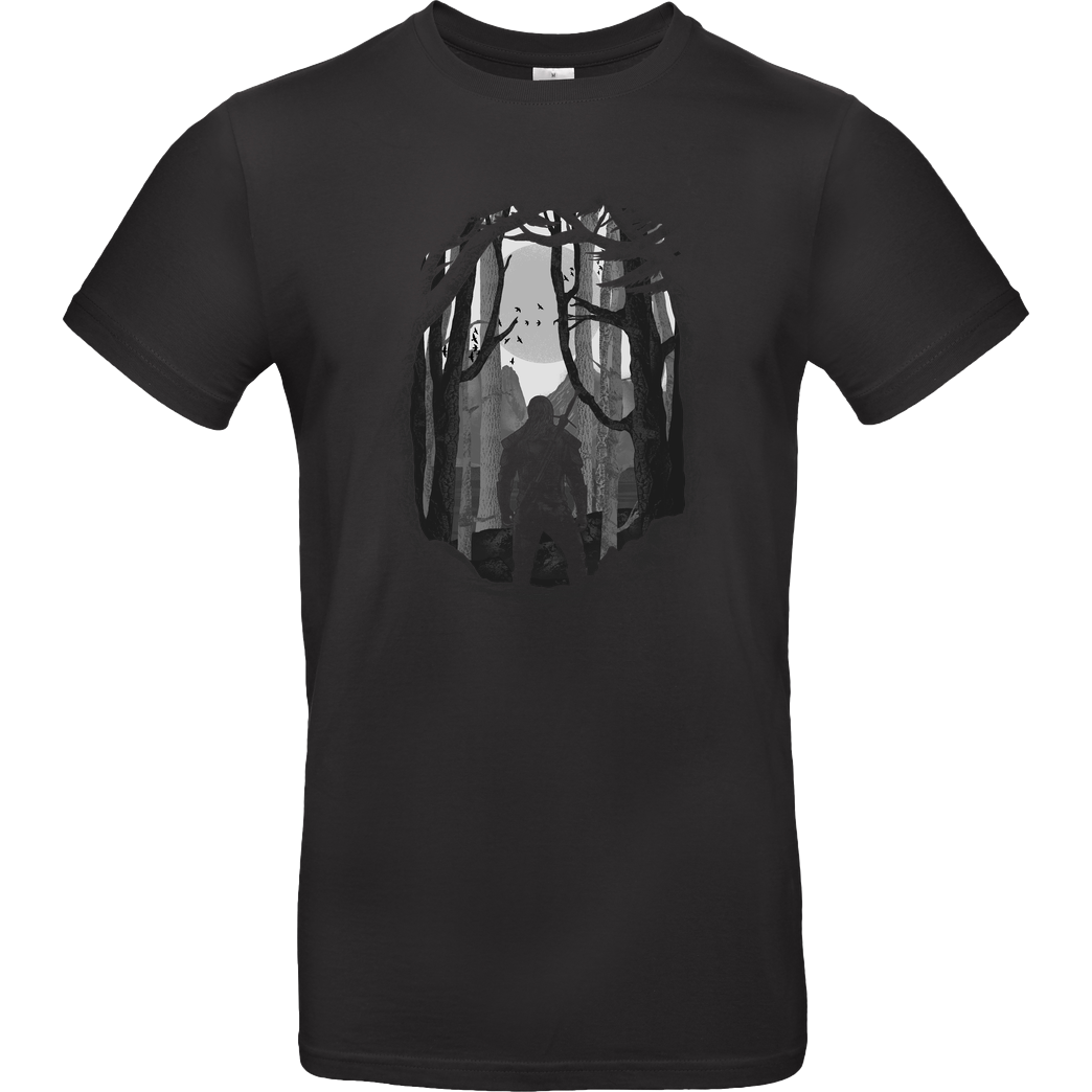 Fanfreak White Wolf T-Shirt B&C EXACT 190 - Black