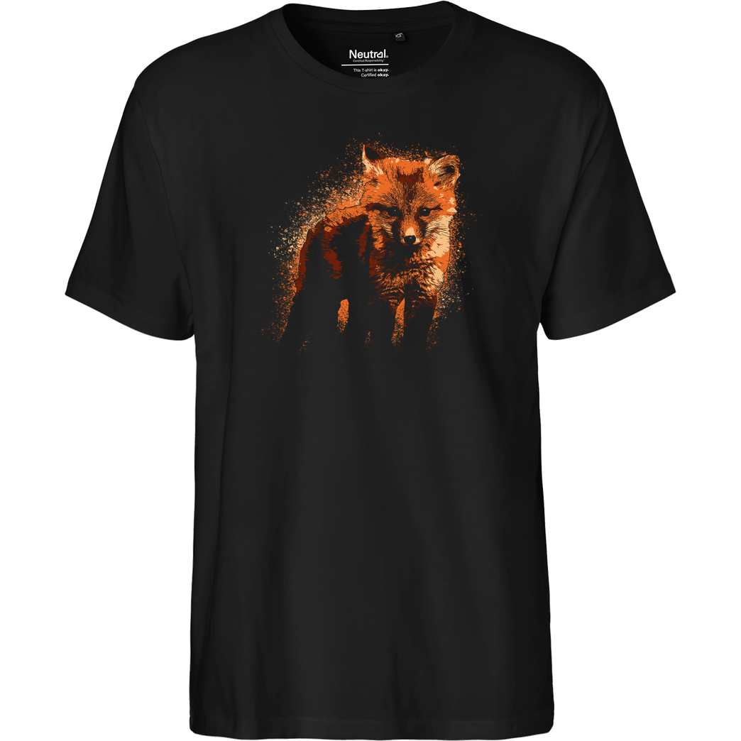 Rocketman Wild Fox Cub T-Shirt Fairtrade T-Shirt - black