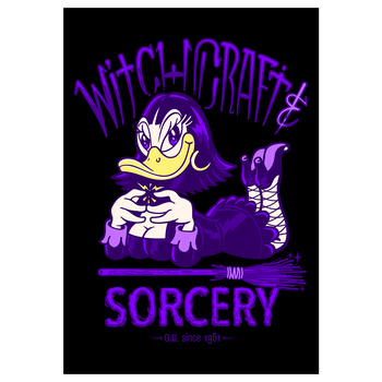 Witchcraft and Sorcery Art Print black