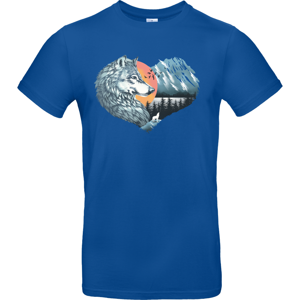 Dandingeroz Wolf Love T-Shirt B&C EXACT 190 - Royal Blue