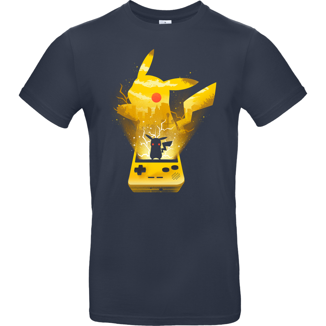 Dandingeroz Yellow Pocket Monster T-Shirt B&C EXACT 190 - Navy