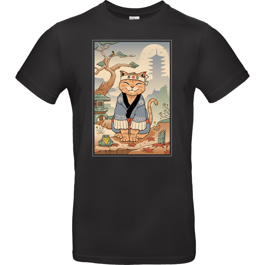 Vincent Trinidad Zen Meowster T-Shirt B&C EXACT 190 - Black